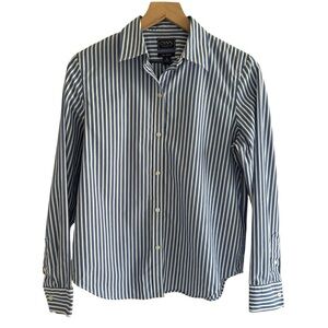 Chaps No Iron Button-Down Shirt Size Medium Striped Business Casual Preppy